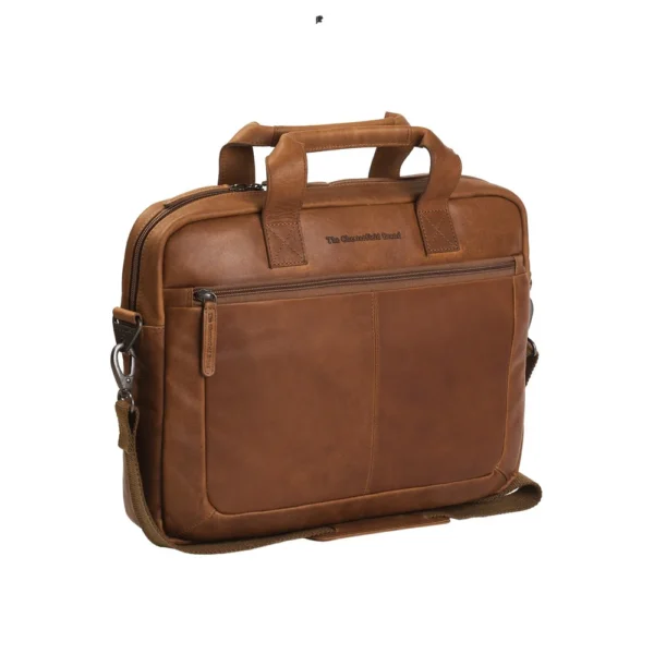 The Chesterfield Brand Borsa Porta PC In Pelle Cognac Calvi