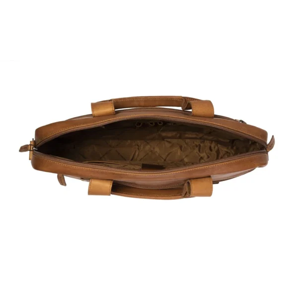 The Chesterfield Brand Borsa Porta PC In Pelle Cognac Calvi - immagine 5