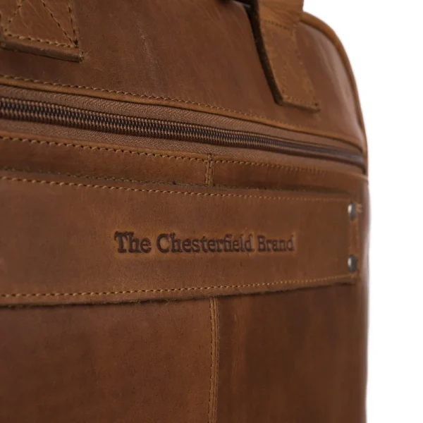 The Chesterfield Brand Borsa Porta PC In Pelle Cognac Calvi - immagine 3