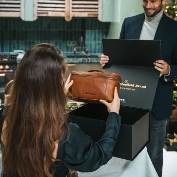 The Chesterfield Brand Beauty Case In Pelle Cognac Limone - immagine 6