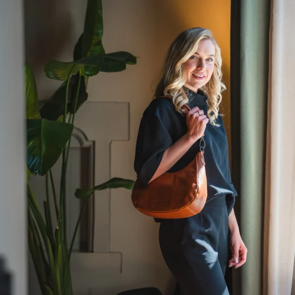 The Chesterfield Brand Borsa A Tracolla In Pelle Cognac Alexandria - immagine 6