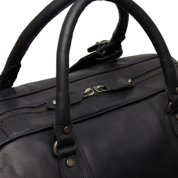 The Chesterfield Brand Borsa Da Weekend In Pelle Nero Liam - immagine 7