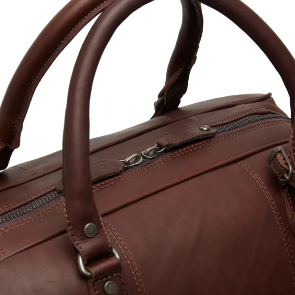 The Chesterfield Brand Borsa Da Weekend In Pelle Marrone Liam - immagine 2