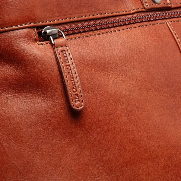 The Chesterfield Brand Borsa Da Weekend In Pelle Cognac Serie Novum Lazio - immagine 5