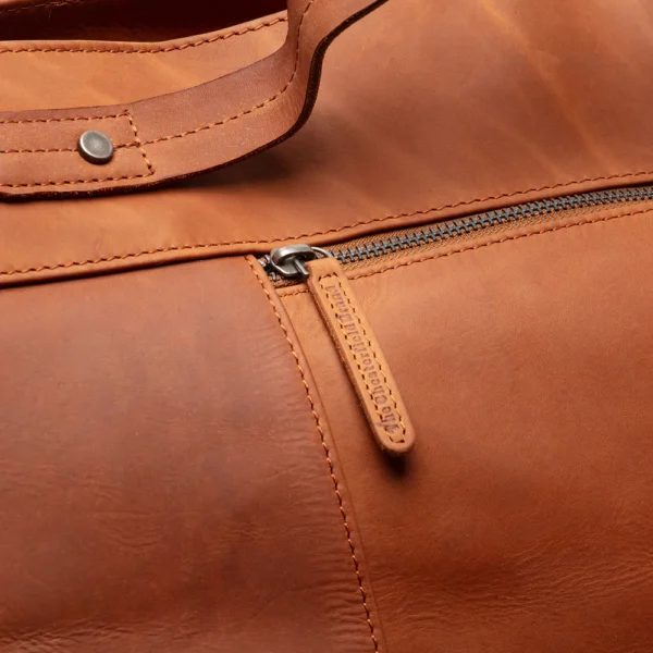 The Chesterfield Brand Borsa Da Weekend In Pelle Cognac Mark - immagine 5