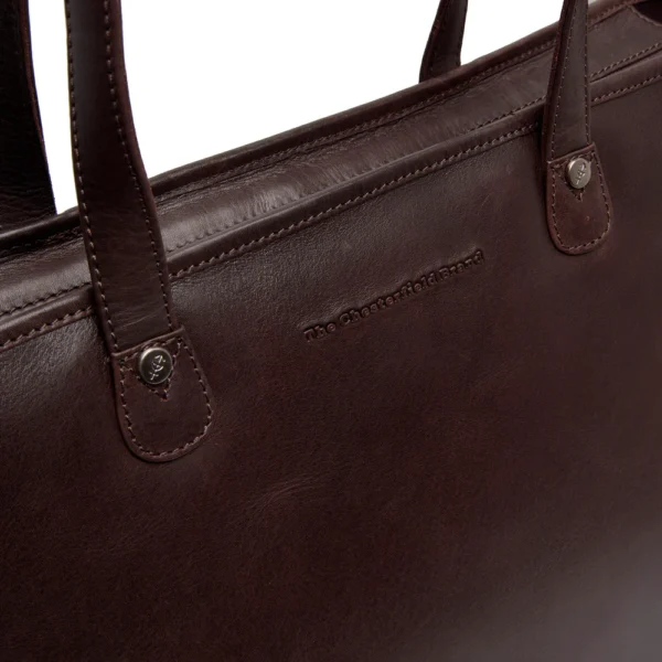 The Chesterfield Brand Shopper In Pelle Marrone Serie Novum Astano - immagine 2