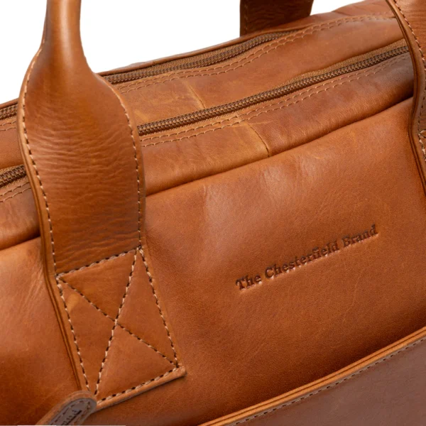 The Chesterfield Brand Borsa Porta PC In Pelle Cognac Frazer - immagine 5