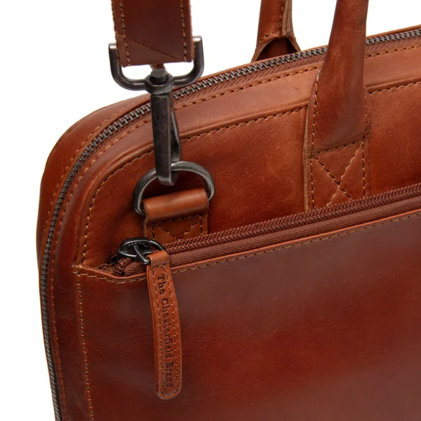 The Chesterfield Brand Borsa Porta PC In Pelle Cognac Tilbury - immagine 2