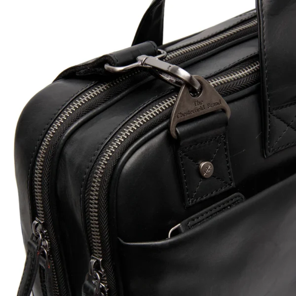 The Chesterfield Brand Borsa Porta PC In Pelle Nero Serie Novum Iseo - immagine 5