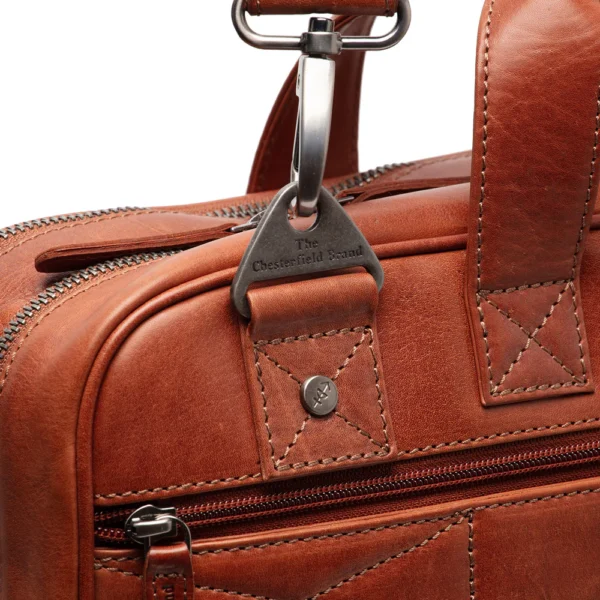 The Chesterfield Brand Borsa Porta PC In Pelle Cognac Serie Novum Iseo - immagine 5