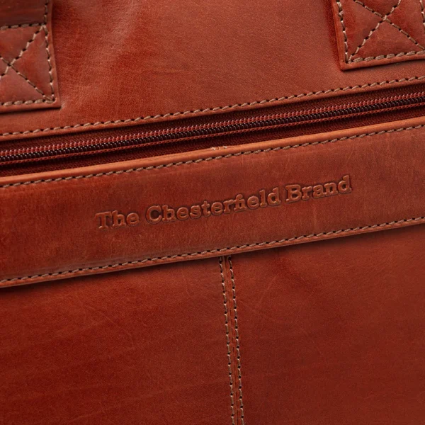 The Chesterfield Brand Borsa Porta PC In Pelle Cognac Serie Novum Iseo - immagine 4