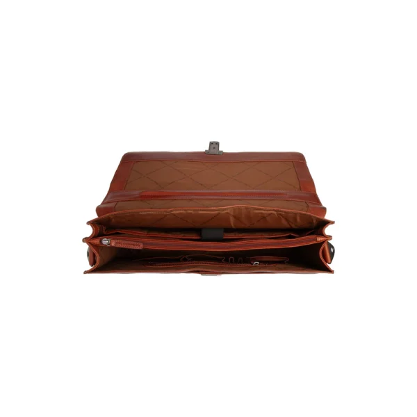 The Chesterfield Brand Borsa Porta PC In Pelle Cognac Serie Novum Salvatore - immagine 4