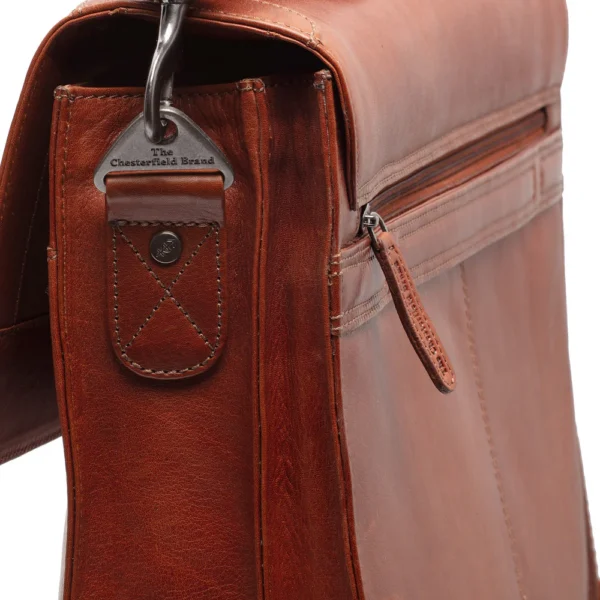 The Chesterfield Brand Borsa Porta PC In Pelle Cognac Serie Novum Salvatore - immagine 2