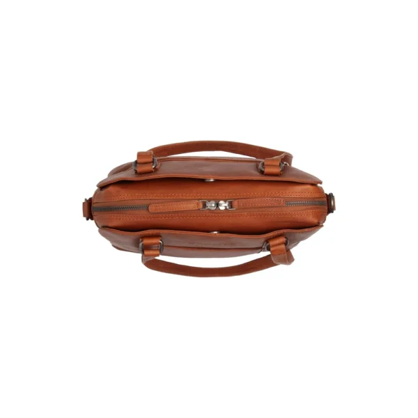 The Chesterfield Brand Borsa A Tracolla In Pelle Cognac Porlezza - immagine 3