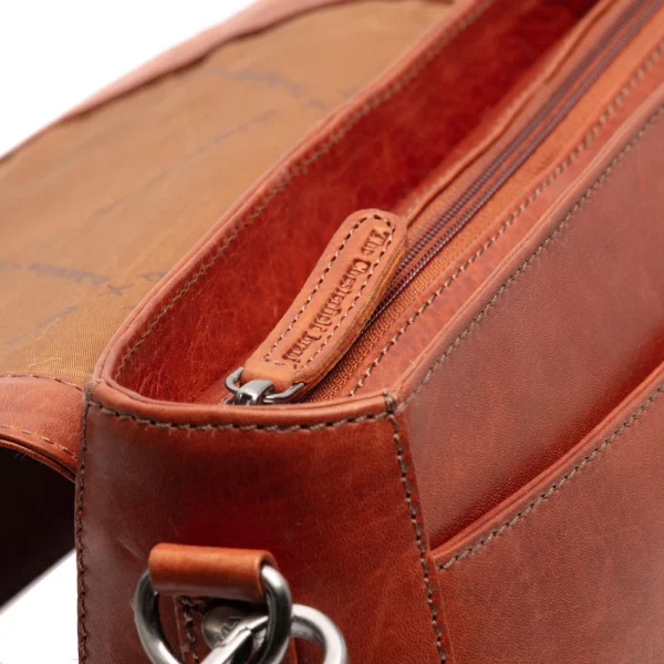 The Chesterfield Brand Borsa A Tracolla In Pelle Marrone Serie Novum Lizzola - immagine 3