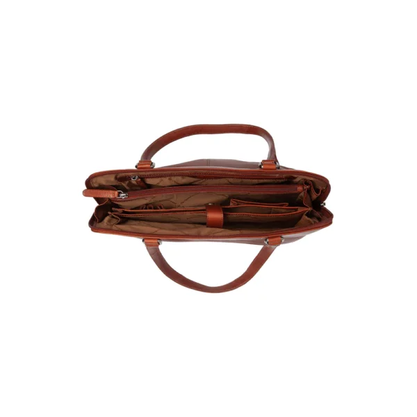 The Chesterfield Brand Borsa A Tracolla In Pelle Cognac Serie Novum Selvino - immagine 5