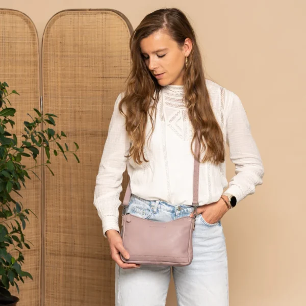 The Chesterfield Brand Borsa A Tracolla In Pelle Lilla Lavanda Irving - immagine 8