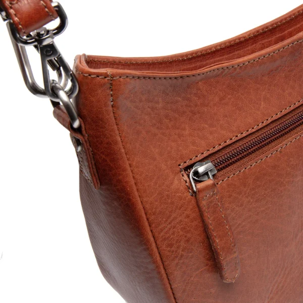 The Chesterfield Brand Borsa A Tracolla In Pelle Cognac Serie Novum Valentano - immagine 6