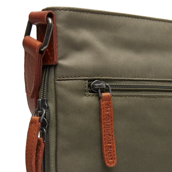 The Chesterfield Brand Borsa A Tracolla In Pelle Verde Acciaio Malmo - immagine 6