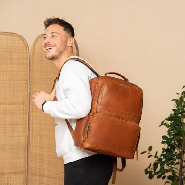 The Chesterfield Brand Zaino In Pelle Cognac Lennox - immagine 7