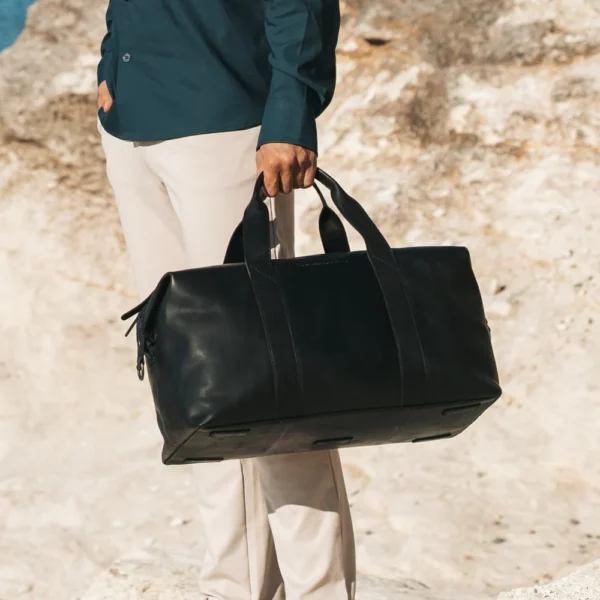 The Chesterfield Brand Borsa Da Weekend In Pelle Nero Conor - immagine 3
