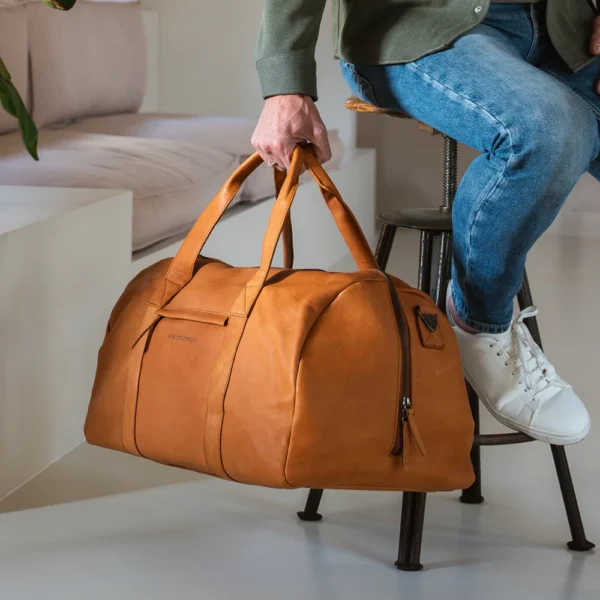 The Chesterfield Brand Borsa Da Weekend In Pelle Cognac Hudson - immagine 2