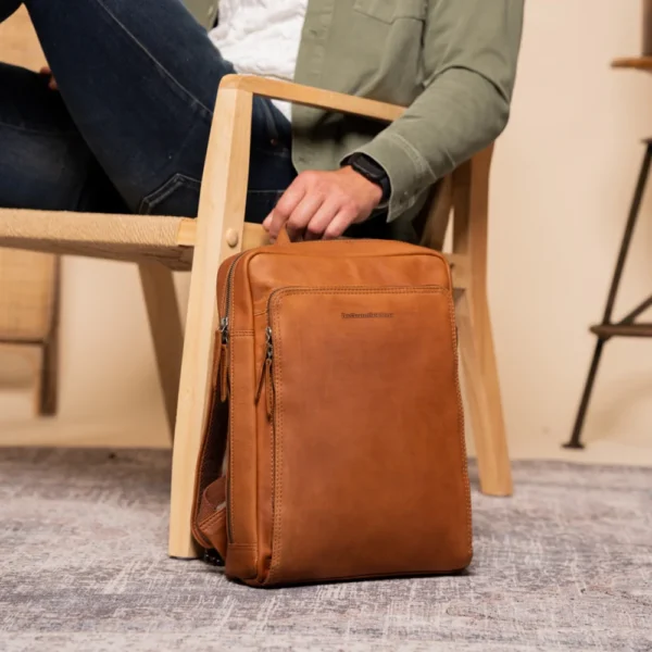 The Chesterfield Brand Zaino In Pelle Cognac Jasper - immagine 2