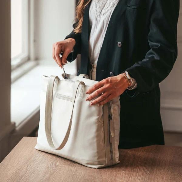 The Chesterfield Brand Shopper In Pelle Bianco Sporco Lavik - immagine 4