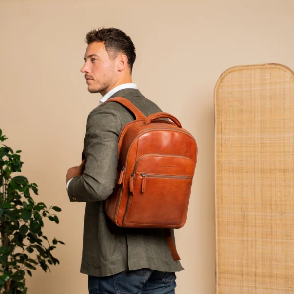 The Chesterfield Brand Zaino In Pelle Cognac Serie Novum Maggiore - immagine 7