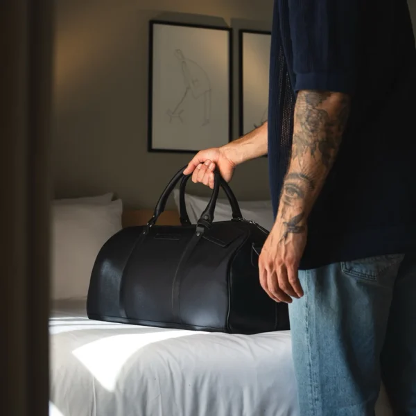 The Chesterfield Brand Borsa Da Weekend In Pelle Nero Tornio - immagine 2