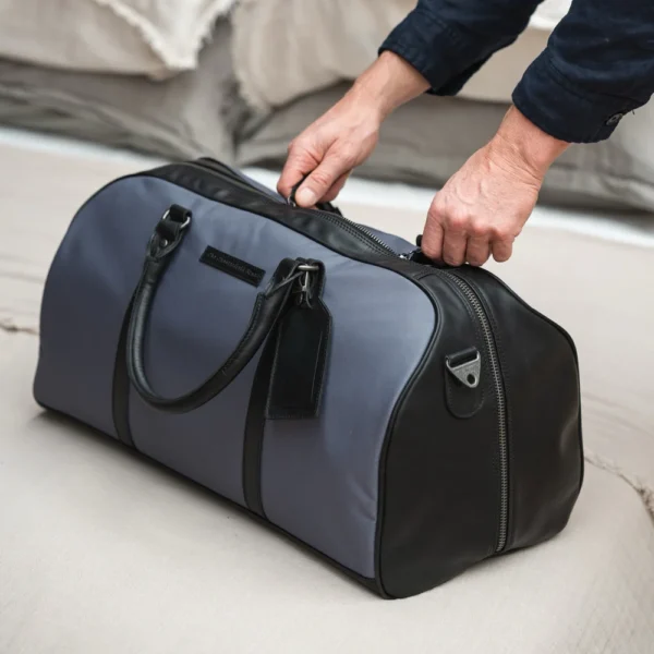The Chesterfield Brand Borsa Da Weekend In Pelle Grigio Chiaro Tornio - immagine 4