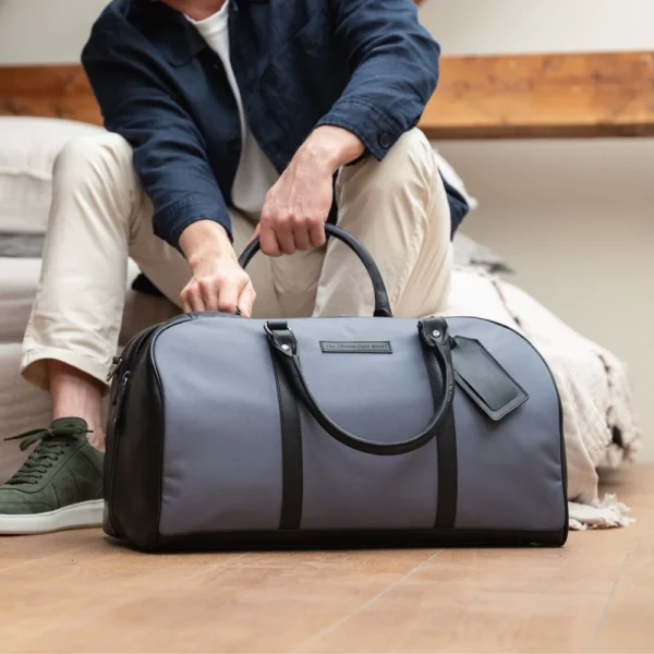 The Chesterfield Brand Borsa Da Weekend In Pelle Grigio Chiaro Tornio - immagine 3