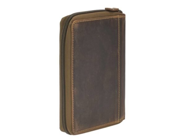 Greenburry Porta Documenti 6 Scomparti Con Zip Cervo Reale Marrone Vintage - immagine 5
