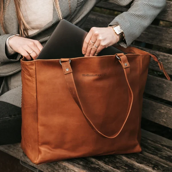 The Chesterfield Brand Shopper In Pelle Cognac Berlin - immagine 6
