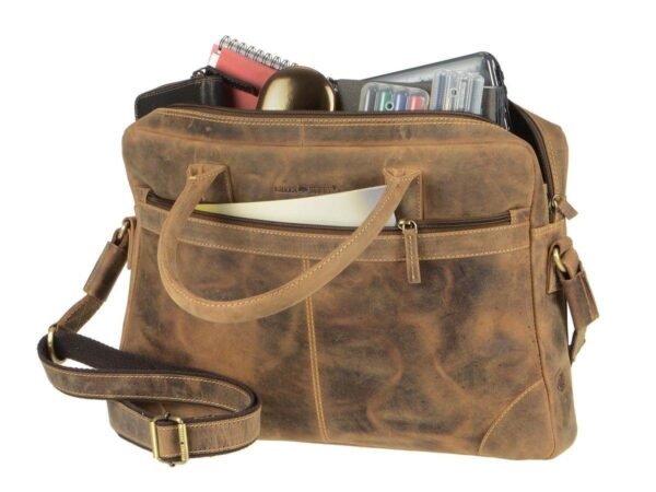 Greenburry Custodia per Laptop con Una Zip in Pelle Vintage - immagine 9