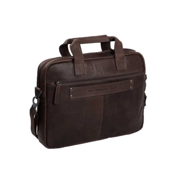 The Chesterfield Brand Borsa Porta PC In Pelle Marrone Calvi - immagine 5