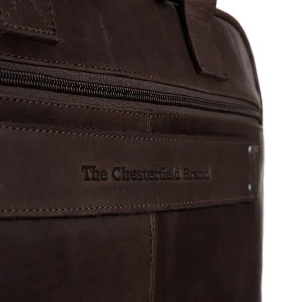 The Chesterfield Brand Borsa Porta PC In Pelle Marrone Calvi - immagine 4