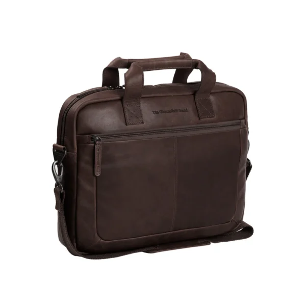 The Chesterfield Brand Borsa Porta PC In Pelle Marrone Calvi