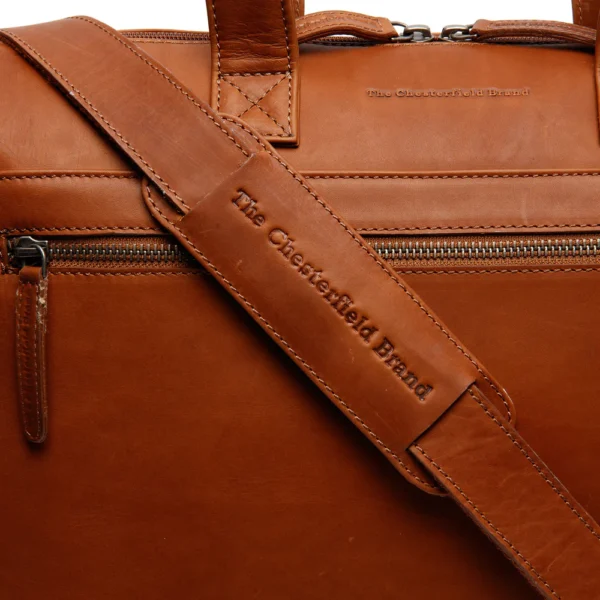 The Chesterfield Brand Borsa Porta PC In Pelle Cognac Levanto - immagine 4