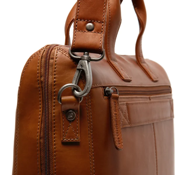 The Chesterfield Brand Borsa Porta PC In Pelle Cognac Levanto - immagine 2