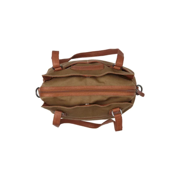The Chesterfield Brand Borsa A Tracolla In Canvas Verde Oliva Millora - immagine 5