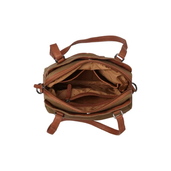 The Chesterfield Brand Borsa A Tracolla In Canvas Verde Oliva Millora - immagine 4