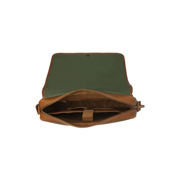 The Chesterfield Brand Borsa Porta PC In Pelle Verde Oliva Falun - immagine 3