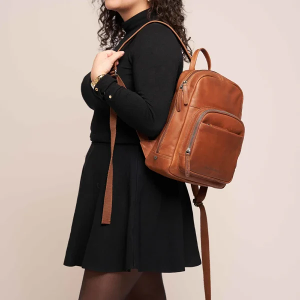 The Chesterfield Brand Zaino In Pelle Cognac Santana - immagine 4