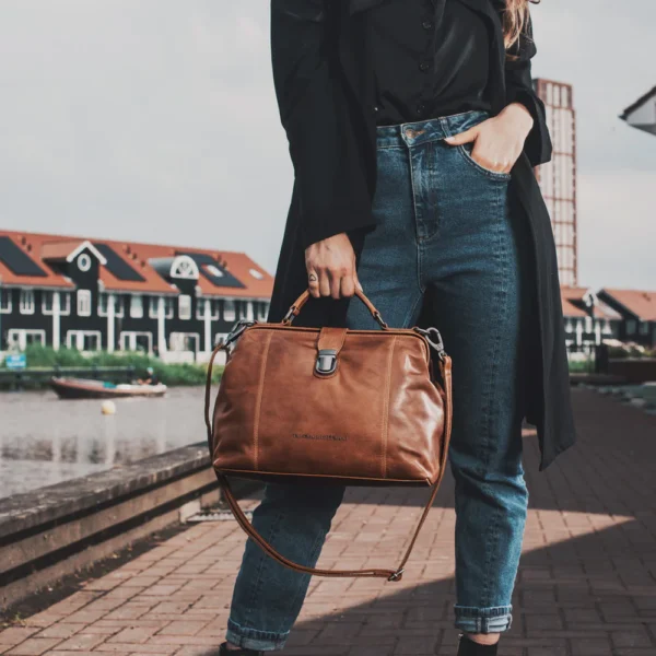 The Chesterfield Brand Borsa Dottore In Pelle Cognac Shaun - immagine 5
