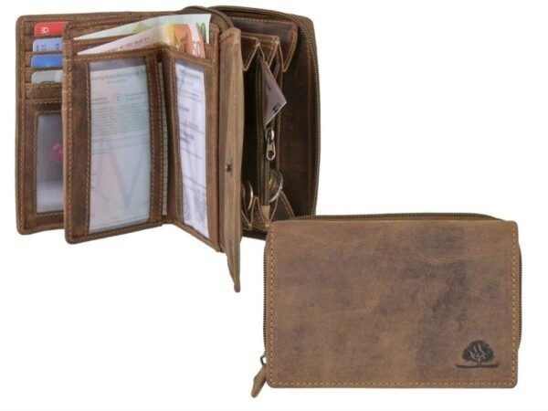 Greenburry Portafoglio Donna con Zip RFID in Pelle Vintage - immagine 3