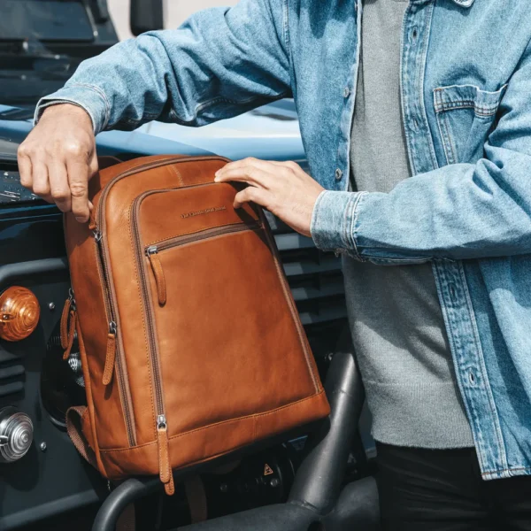 The Chesterfield Brand Zaino In Pelle Cognac Detroit - immagine 2