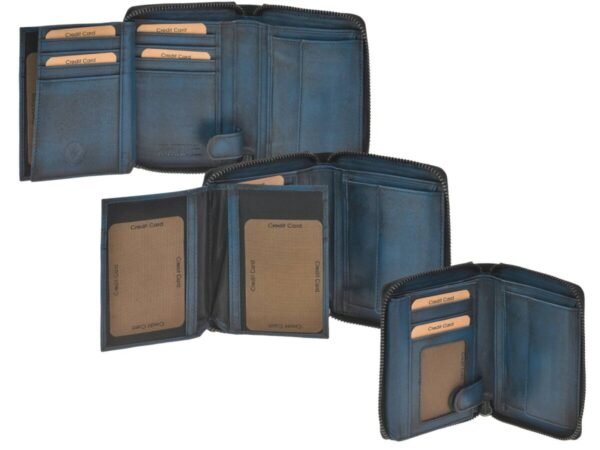Greenburry Portafoglio Donna Con Zip RFID Distressed Blu Navy - immagine 2