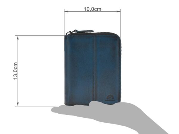 Greenburry Portafoglio Donna Con Zip RFID Distressed Blu Navy - immagine 8