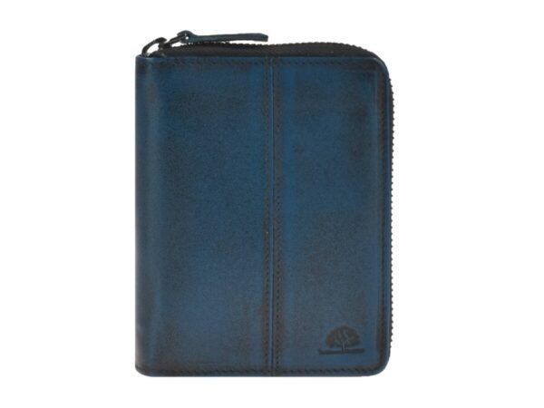 Greenburry Portafoglio Donna Con Zip RFID Distressed Blu Navy